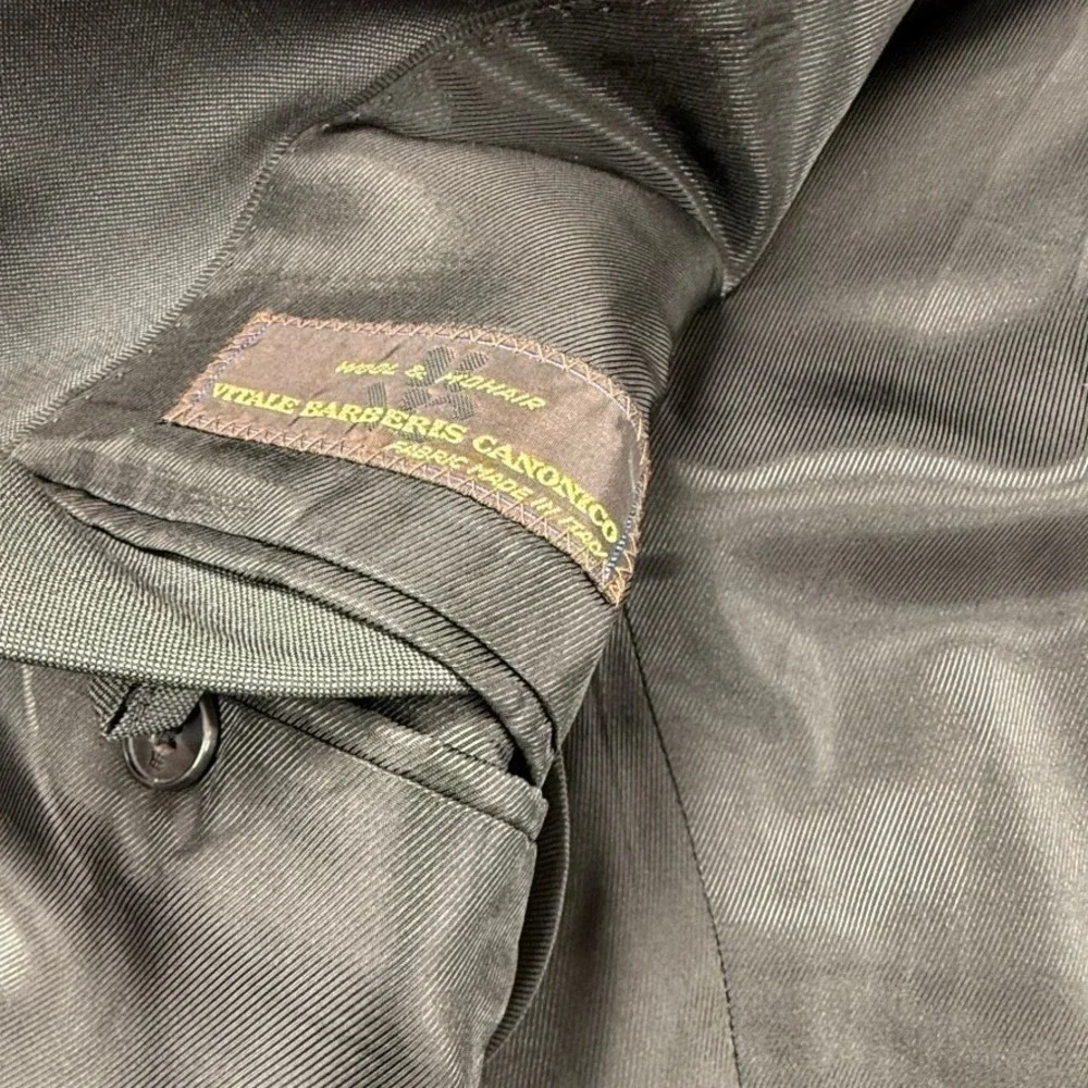 Banana Republic Blazer Mens 42R Grey Excellent Wool Mohair Vitale Barberis Italy